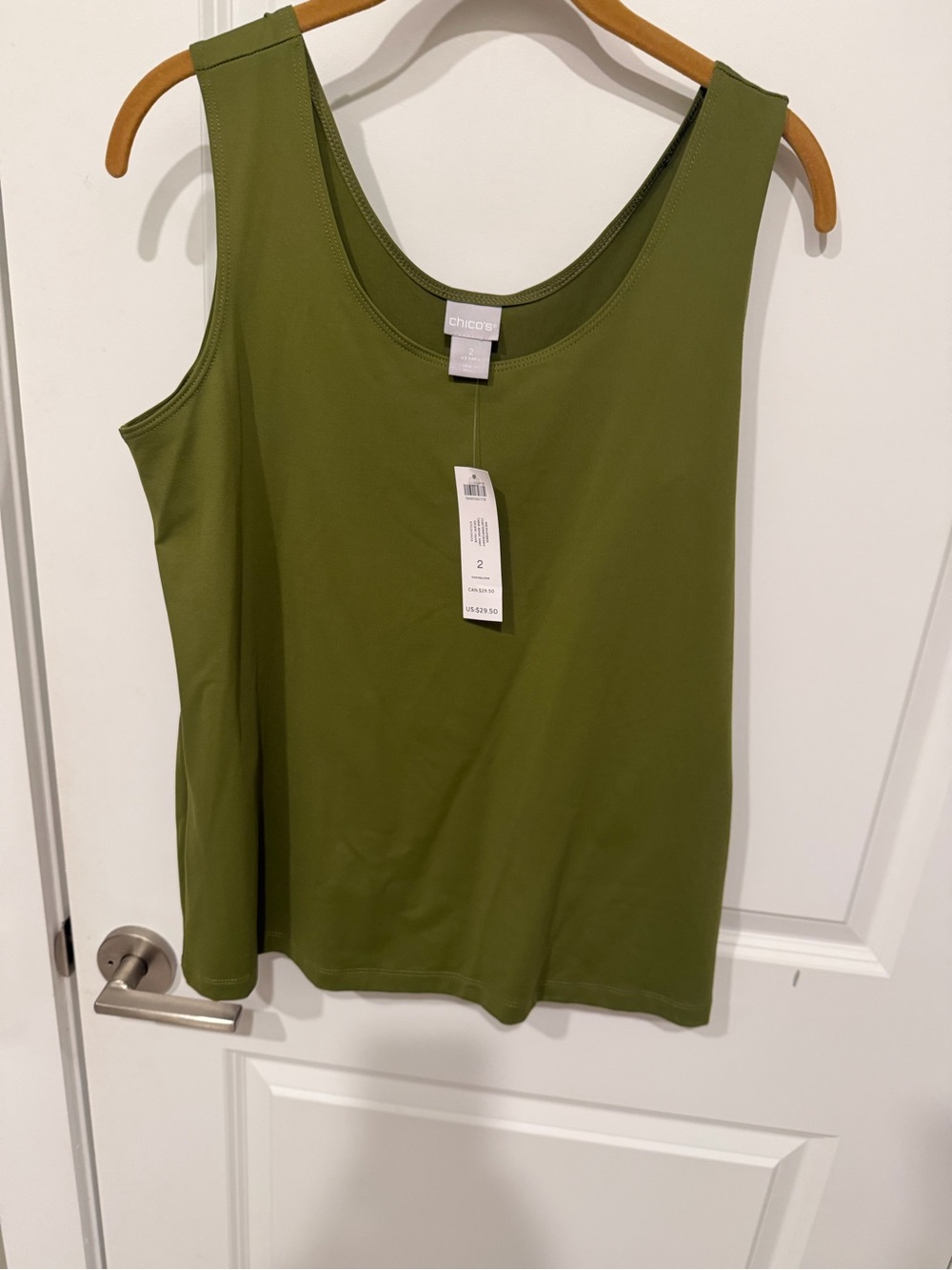 Chico's Olive Green Scoop Neck Tank/Shell